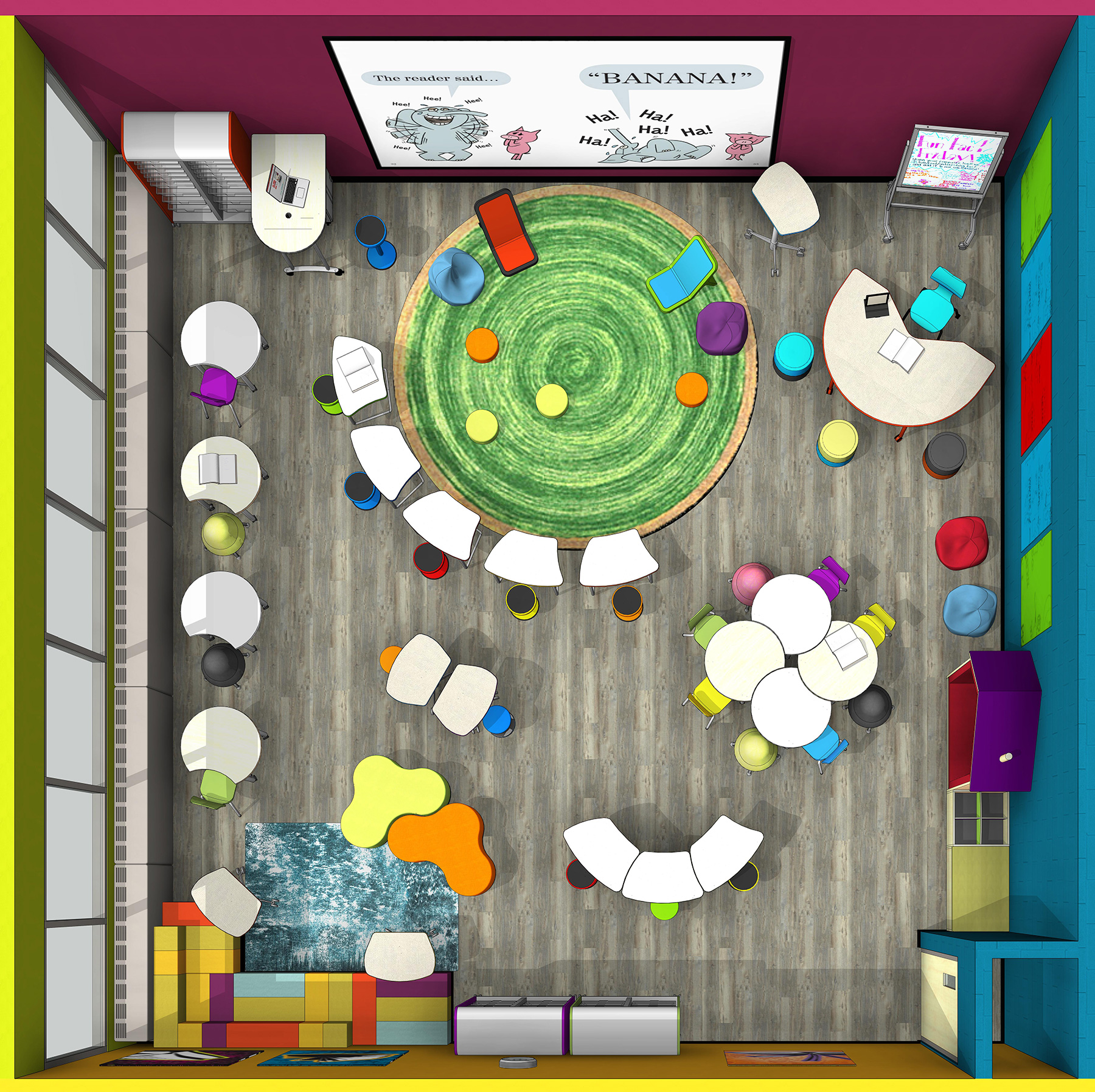 Flexible Seating Classroom Perspecive View