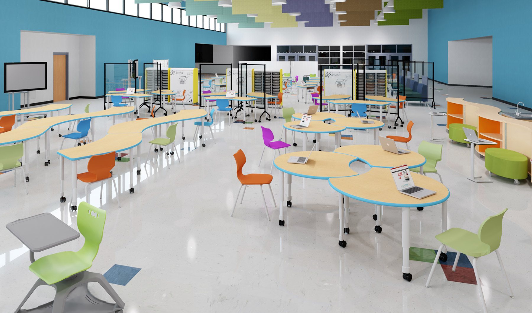 School Spaces Designed for Social Distancing - Cafeteria